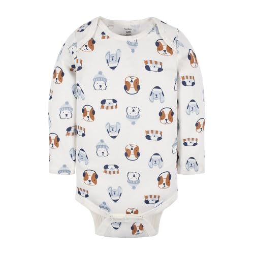 Image of Gerber Baby Bodysuits Long-Sleeve Cotton Onesies 6-Pack for Girls Newborn