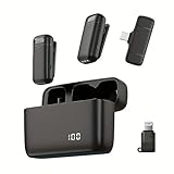 Kurosaki goods Wireless Lavalier Microphone for iOS, Android Noise Canceling, Precise Received, Lapel Microphone with 2 Mini Microphones, Lav Mic for YouTube, Facebook TikTok