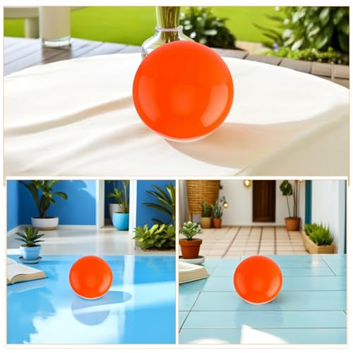 Sphère orange en acier poli miroir 150 mm décoration luxe - 4