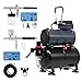 Price comparison product image Airbrush Paint Kit AS186 Air Compressor with Tank 2 x Double Action Airbrushes and Hose High Pressure Low Noise for Hobbies Crafts Nail Art Tattoos Cake Decorating