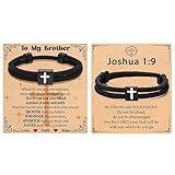 KBRPEY 2 Piezas Pulsera Cruz Hombre Pulsera Comunión Niños Pulseras Cordón Trenzado Pulseras Cristianas Religioso Joyas Hombre Accesorios Bíblicos