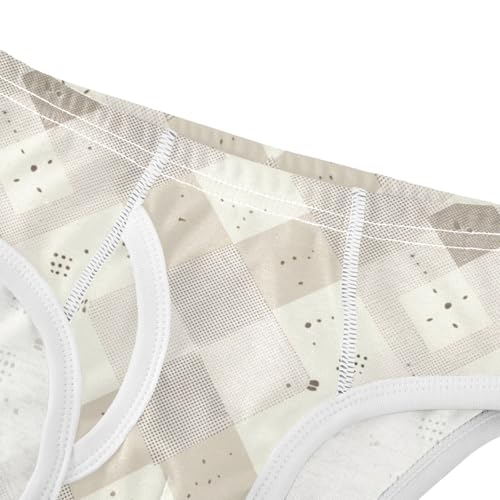 KLL Check Pattern Beige White Toddler Boys Cotton Underwear Breathable Children Panties4