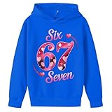 Generisch Weicher Fleece-Kapuzenpullover mit Druck für Mädchen Jungen als kuschelige Freizeitkleidung (Blue, 9-10 Years)