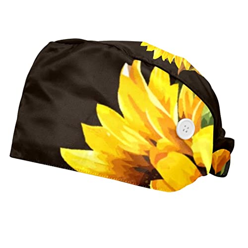 Casquette pour hommes femmes avec imprimé papillon et tournesols pour cuisine et soins