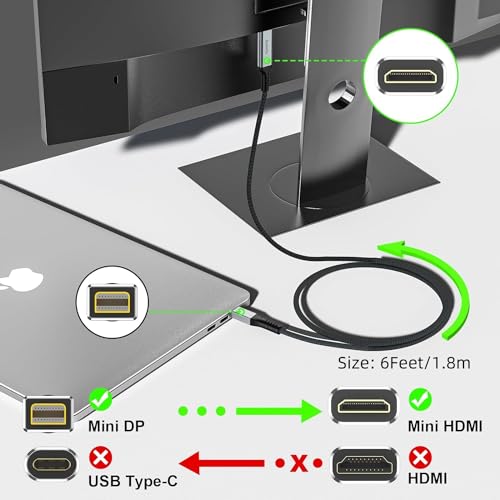 Cable Mini Displayport a Mini HDMI Thunderbolt 2 de 6 pies para Surface Dock a VILVA 2