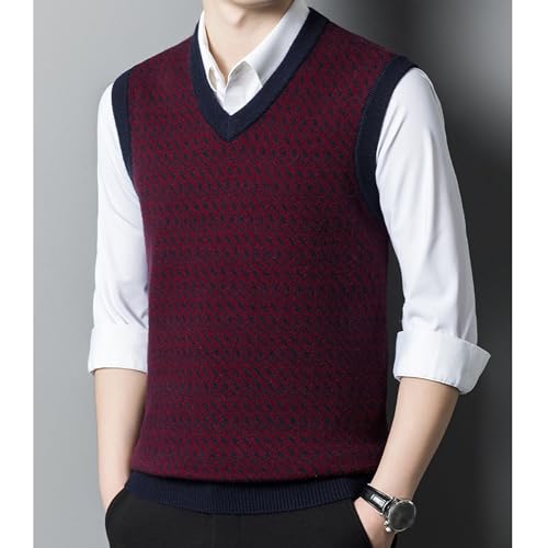 JEShifangjiusu Mens V-Neck Knit Sweater Vest Lightweight Fit Slim Elastic Waistcoat Sleeveless Casual Pullovers2