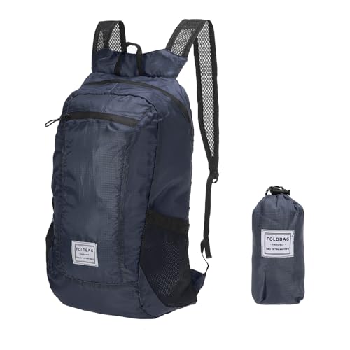 Mochila deportiva plegable 15-20L azul marino miniatura 1