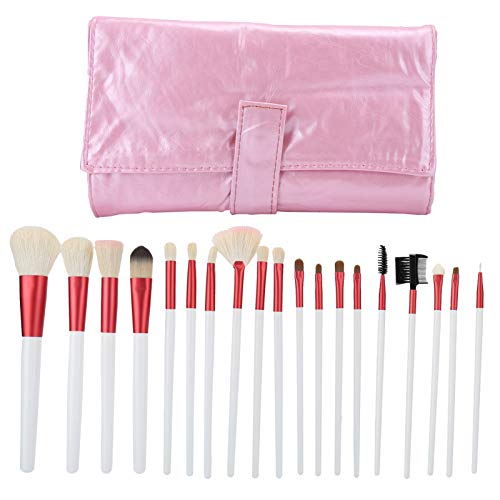 Juego de 20 brochas de maquillaje, base, colorete, correctores en polvo, sombras de ojos, brochas cosméticas, fibra vegetal suave con bolsa de almacenamiento, kit de brochas de