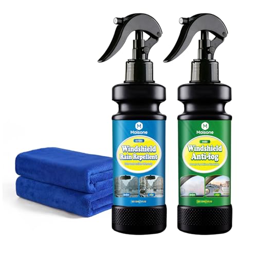 MAISONE Anti Fog & Water Repellent Spray for Car Windshield, Automotive Glass Treatment 4 fl oz, Rain Repellent Spray Improves Driving Visibility in Rainy and Foggy Conditions-Pack of 2