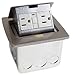 Lew PUFP-CT-SS Counter Box Assembly, 1-Gang, (1) 20A GFI Receptacle, Stainless Steel