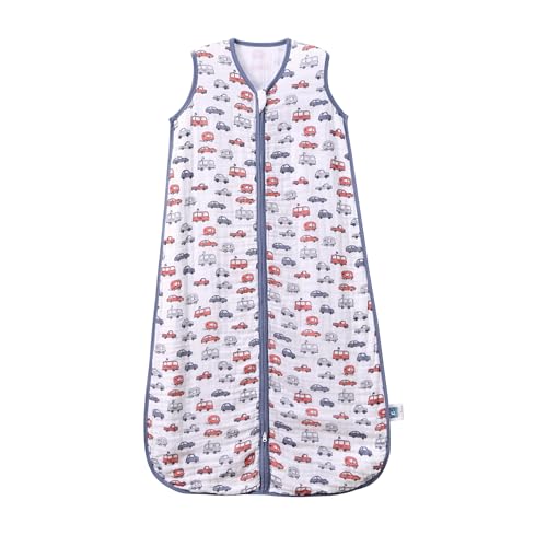 Baby Sleep Sack 0-6 Months Wearable Blanket for Babies 100% Organic Cotton 2-Way Zipper YKK 0.5 TOG Toddler Sleeping Sacks Cars