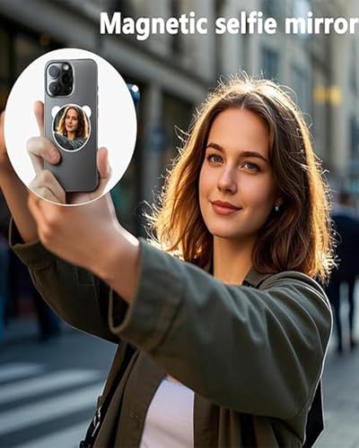 Image of AlakhDM Selfie Mirror, Portable Selfie Mirror for Back Camera, Portable Design, Universal Compatibility, White Finish, Ideal for Vlogging and Photography Recording, Cell & Accessories