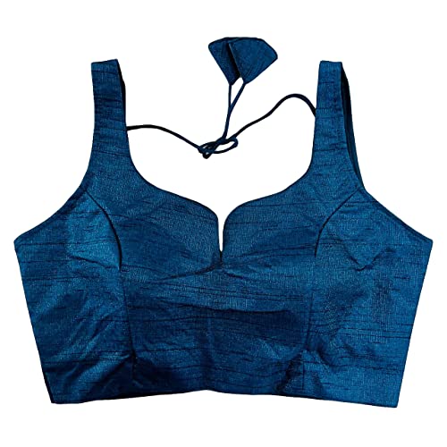 Image of Pujia Mills Women's Heavy Phantom Silk Bollywood Style Sleeveless Trendy Blouse(Veda)