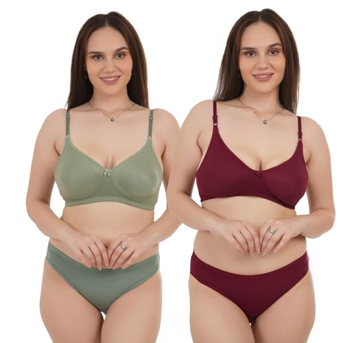 Image of Unitrust Premium Lingerie Set with Full Coverage Non-Padded Bra and Hipster Panty Set