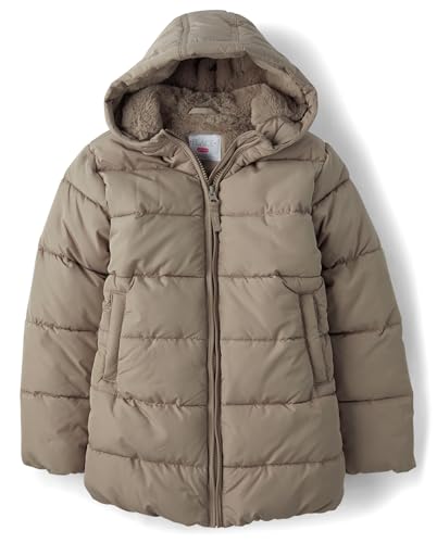 The Children's Place Girls Medium Weight Lined Puffer Jacket, Wind-resistant, Water-resistant