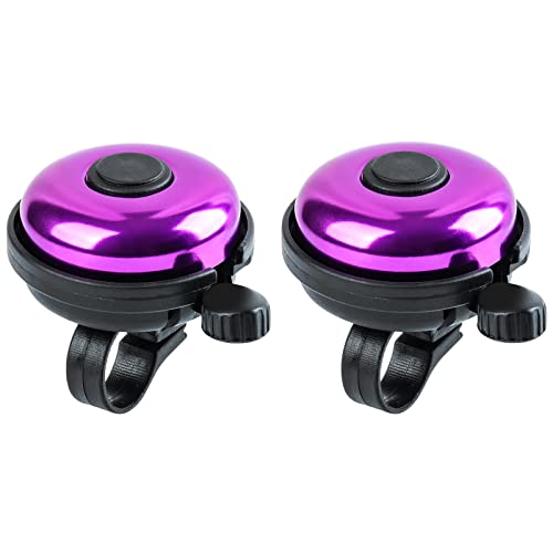Bell, Loud Crisp Clear Sound Bicycle Bike Bell For Adults Kids(purple-right Hand Use2 Pack)