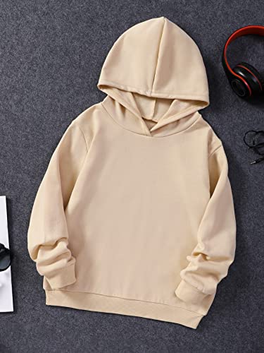 Wdirara Girl's Cartoon Letter Graphic Print Hoodie Long Sleeve Sweatshirt Pullovers Khaki 10Y #TOP1