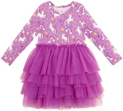 Toddler Girl Tulle Dress, Bamboo Viscose Long Sleeve Tutu Birthda...