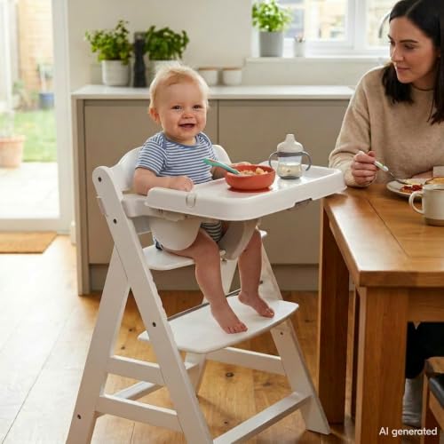 Image of hauck Alpha+ Grow Along Booster High Chair with Tray Table, White