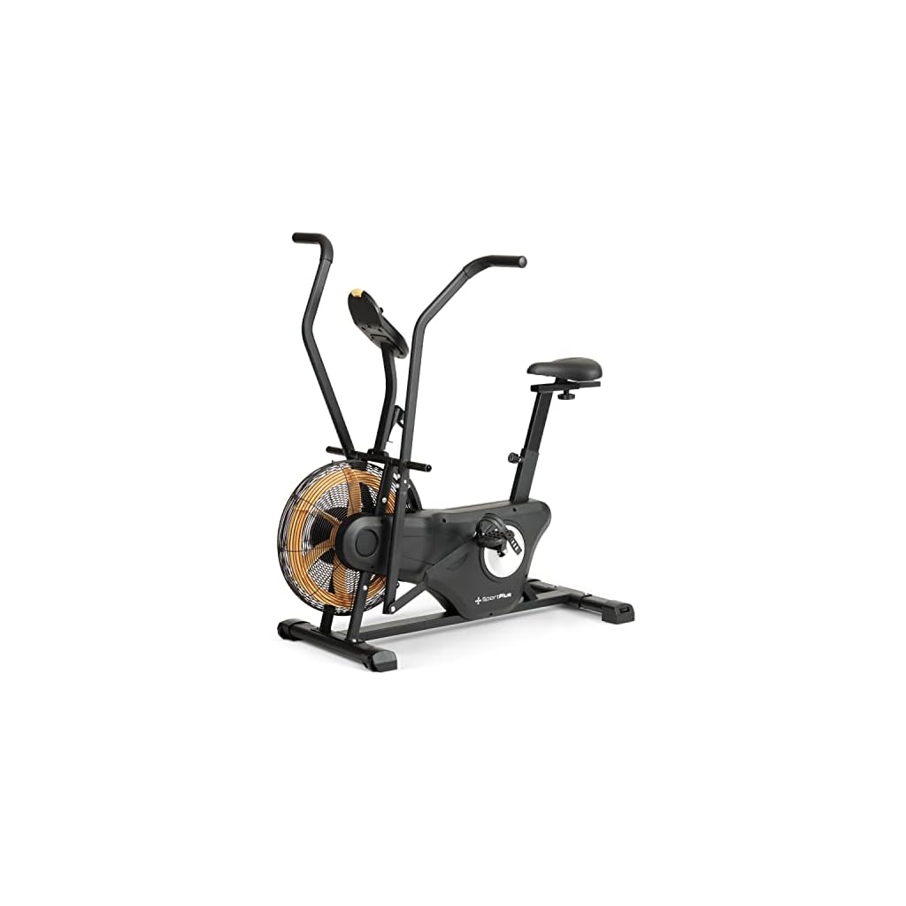 SportPlus Professionele airbike met luchtweerstand voor thuis, compatibel met app, hometrainer voor HIIT, slimme trainingscomputer, tot 135 kg belastbaar