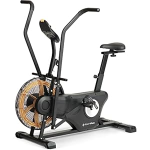 SportPlus Professionele airbike met luchtweerstand voor thuis, compatibel met app, hometrainer voor HIIT, slimme trainingscomputer, tot 135 kg belastbaar