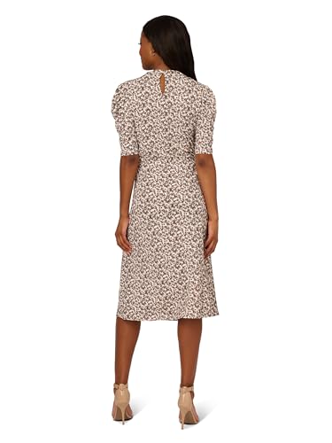 Image of Adrianna Papell Women's Ruffle Neck Short Sleeve Dress