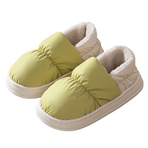 Yuhaotin House Slippers For Women Memory Foam Couple Women's Winter Indoor Home Plus Velvet Warm Thick Bottom Non Slip Cotton Fuzzy Slippers For Women Outdoor Orthotic Preppy Slippers #TOP6