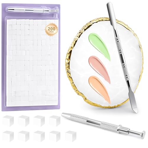 YOOVR 200 Pcs Nail Sponges for Ombre with Nail Art Palette Grabbing Pen & Spatula Nail Supplies for Gradient Painting Gel Nail Polish Must Haves Nail Stuff Nail Art Design Tools for Ombre Aura Nail