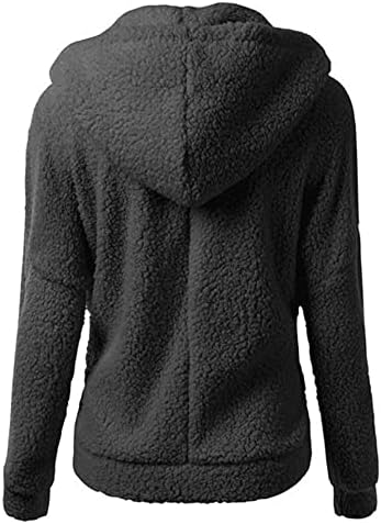Fleece jas met capuchon, teddy jas voor dames, losjes, pluche, meerkleurig, pluizig, hoody met rits en zakken, sweatshirt, vest, voor herfst en winter, klassieke lange trui, warme top, E-grijs:, XXL Fleece jas met capuchon, teddy jas voor dames, losjes, pluche, meerkleurig, pluizig, hoody met rits en zakken, sweatshirt, vest, voor herfst en winter, klassieke lange trui, warme top, E-grijs:, XXL