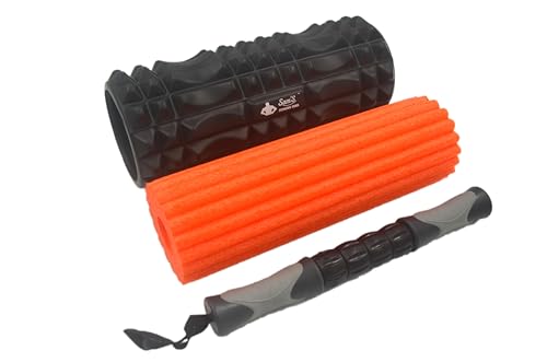 Image of Samson 3-in-1 Ribbed Foam Roller for Muscle Recovery, Yoga, Physiotherapy and Back Massage with Multi-Density Support