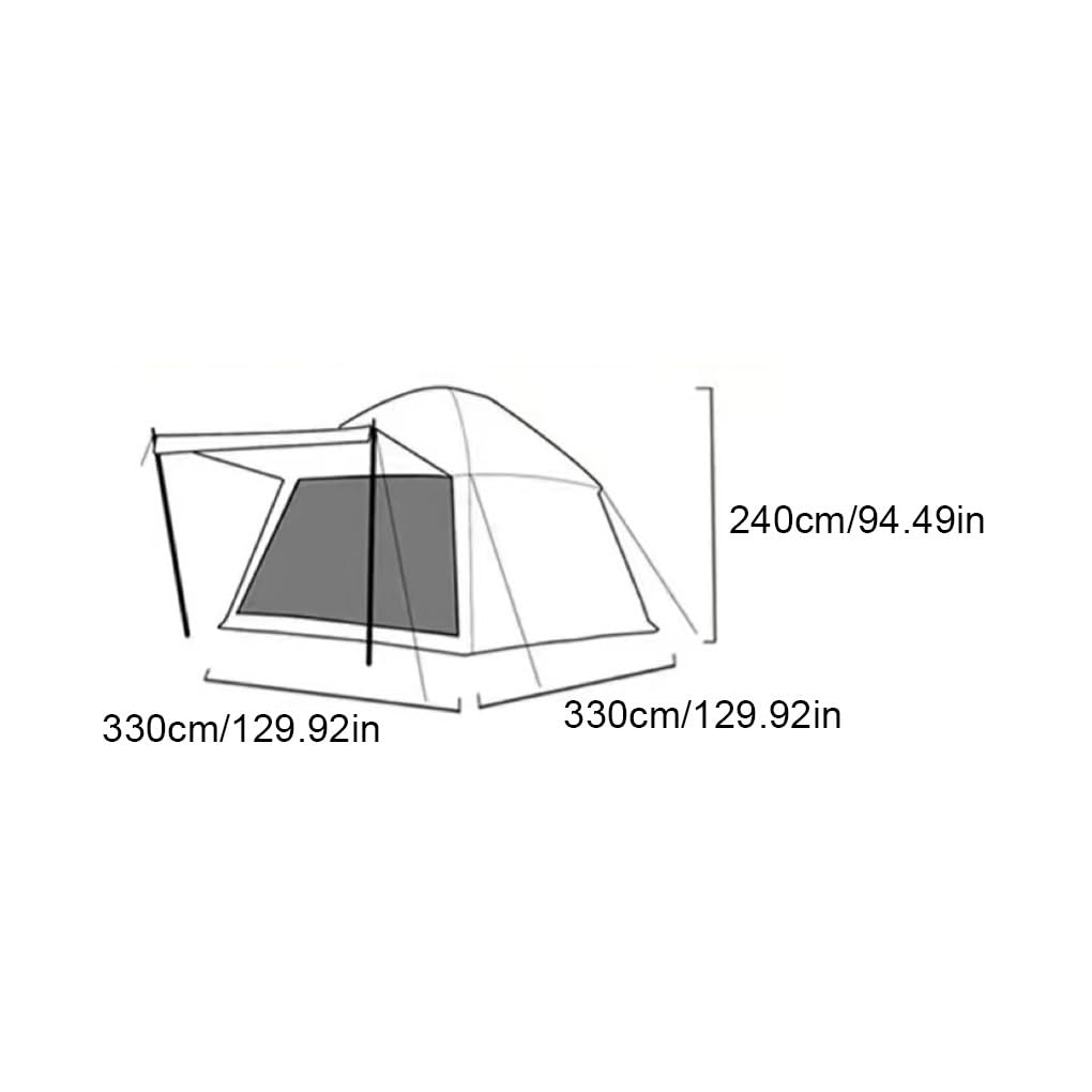 Tenda da campeggio impermeabile, facile da montare, tipo2 | appassionati di campeggio all'aperto, con protezione UV e tendalino parasole.