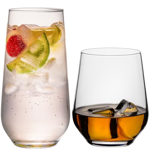 IMPERIAL Trinkgläser aus Glas 450ml & 520ml Set 12-Teilig Getränkeglas Wassergläser Saftgläser Whiskeyglas Longdrinkgläser