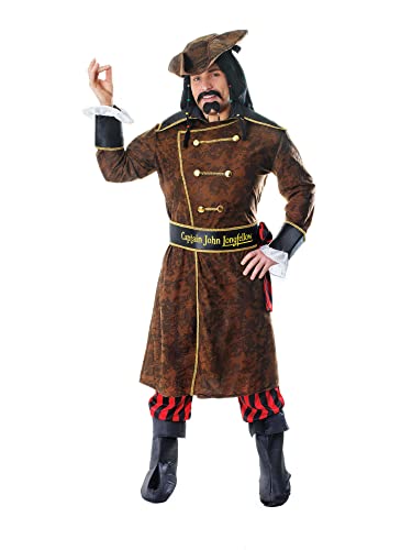 Bristol Novelty AC933 Captain John Longfellow Costume, Mens, Medium Halloween