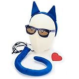 Merroyal Cat Ears Headband and Tail Set for Cosplay, Book Day Dress Up, Halloween Party Accessory sets (Blue)