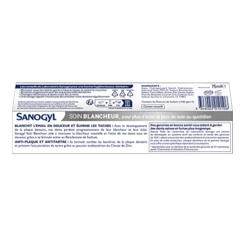 Sanogyl Zahnpasta Pflege Weißeur Tube 8 x 75 ml – Bild 3