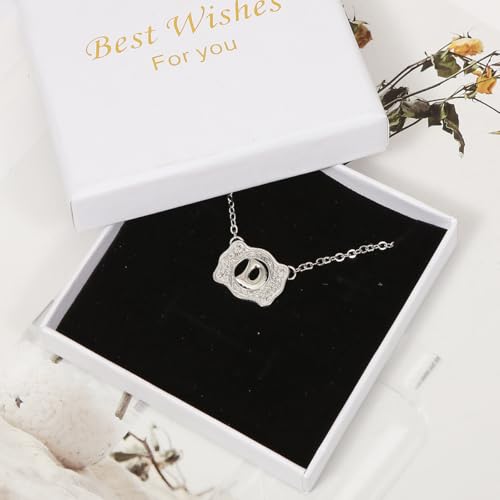 Belt Buckle Necklace Western Style Initial Letter Pendant Necklace, Decorative Belt Buckle Frame Design