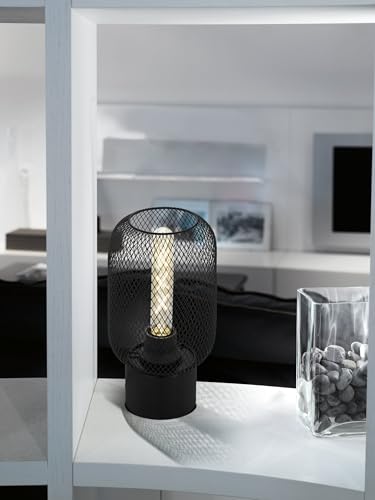 Lampe de table petite Eglo Lb19 noir solution espace réduit chevet E27