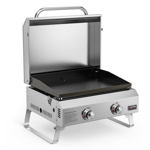 onlyfire Plancha Tischgasgrill 2-Brenner...