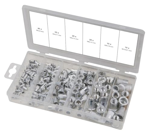 Rivets filetés aluminium KS TOOLS M3-M10 l'assortiment de précision 150 pcs