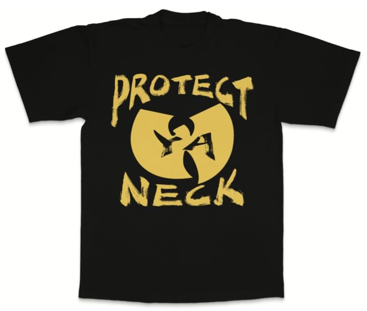 Amazon.com: Wu-Tang Clan Protect Ya Neck T-Shirt, Black with Gold