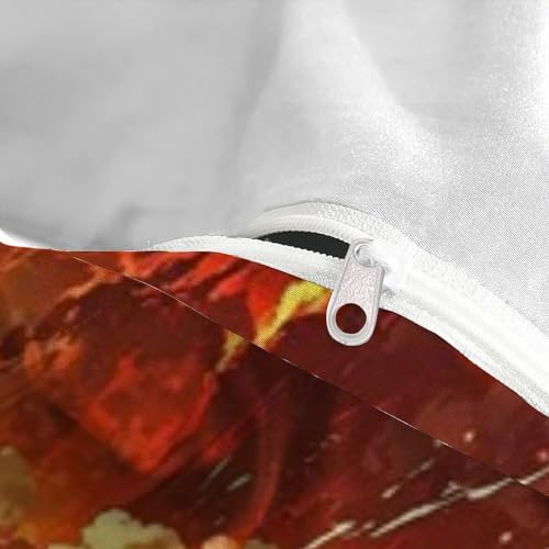 Housse de couette super king microfibre rouge avec 2 taies d'oreiller 3D