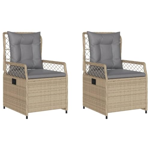 Chaises inclinables de jardin lot de 2 avec assise réglable multiposition