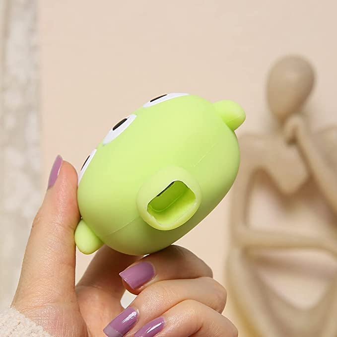 Image of Cartoon 3D Design Protective Case for 18W 20W iPhone 14 13 12 11 Pro Max Fast Charging Cable Adapter Charger, Cute Cartoon Lightning Data Cable Case for iPhone Charger Alien