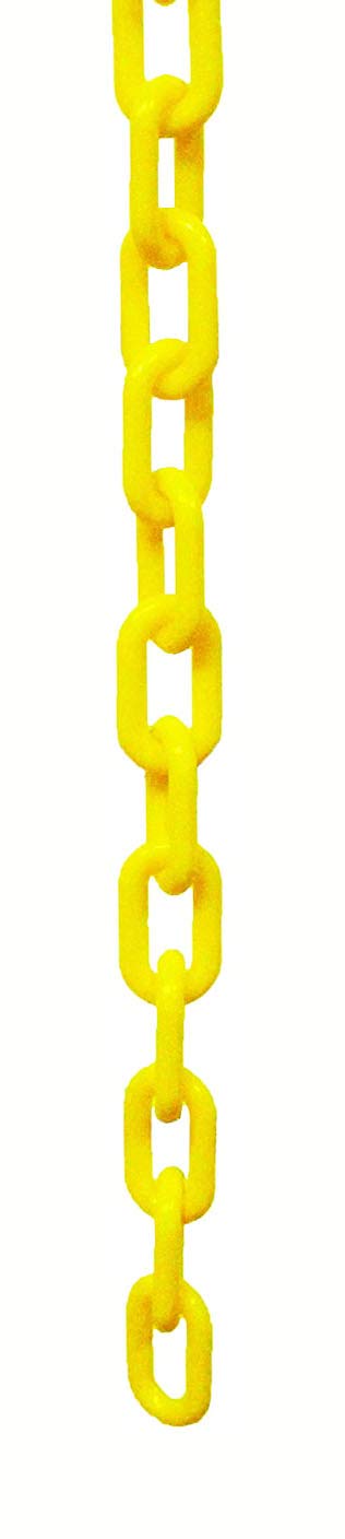 Reliabe1st Yellow Plastic Safety Barrier Chain (13 Feet) with 2 Magnetic Hooks | Loading Dock Kit | Caution Security Chain Safety Chain for Crowd Control, Construction Site | Safety Barrier
