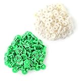 ZJchao 100Pcs Quality Plastic Animal Livestock Ear Tag for Rabbit Dog Marker Label Lightweight Number Print Bright Color (Green)