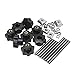 Rrina 8 Sets M6 7 Star Through Hole Knob Nut Screw Clamping Knurled Threaded Knob Assortment Kit, Black Nylon Star Shape Hand Knobs