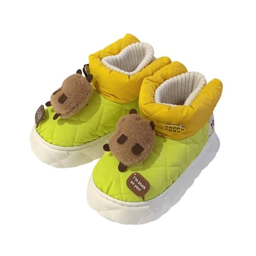 Capybara Slippers Cute Fuzzy Warm Plush Winter Shoes, Cozy Indoor Outdoor House Sandals Bedroom Comfortable Wear Soft Cloud Slides Furry Lightweithg Anti-Skid Rubber Grips Funny Platform Slippers4