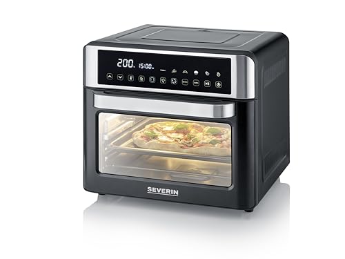 SEVERIN Mini-Four et Friteuse à Air chaud 12 en 1, Four posable 25 L, Mini four Grande capacité...