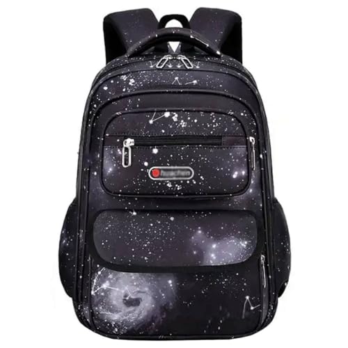 Mochila Masculina Bolsa Escolar Infantil Meninos Grande Espaço Lápis Fichario Notebook (PRETO)