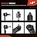 A-Premium Set of 10, Front Lower Control Arm, Inner Outer Tie Rod End, Sway Bar Link, Rack Pinion Boot, Compatible with Nissan Rogue 2008-2013, Rogue Select 2014-2015